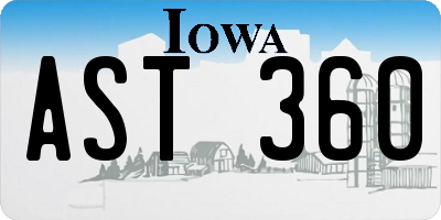 IA license plate AST360