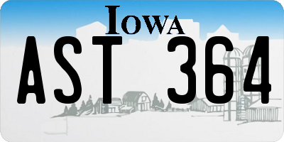 IA license plate AST364