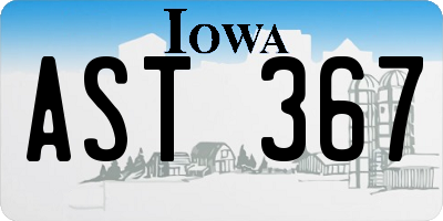 IA license plate AST367