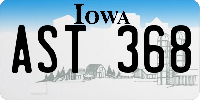 IA license plate AST368