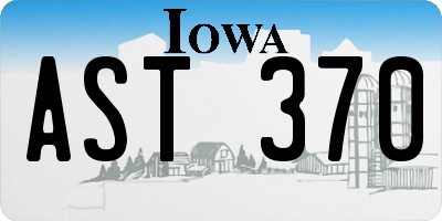IA license plate AST370