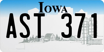 IA license plate AST371