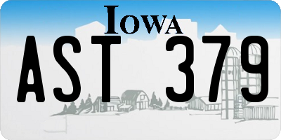 IA license plate AST379