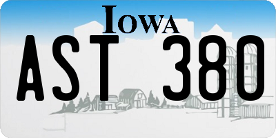 IA license plate AST380