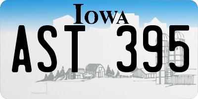 IA license plate AST395
