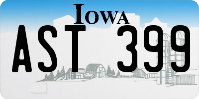 IA license plate AST399