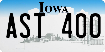 IA license plate AST400