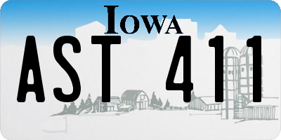 IA license plate AST411