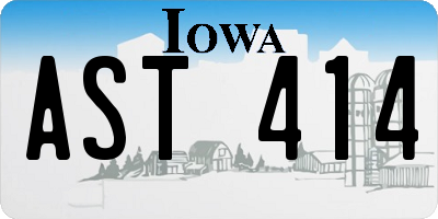 IA license plate AST414