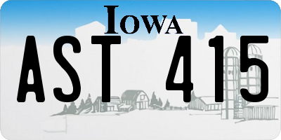 IA license plate AST415