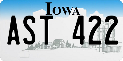 IA license plate AST422