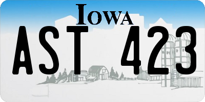 IA license plate AST423