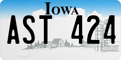 IA license plate AST424