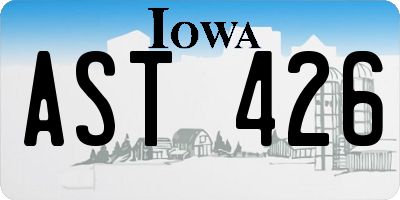 IA license plate AST426