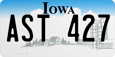 IA license plate AST427