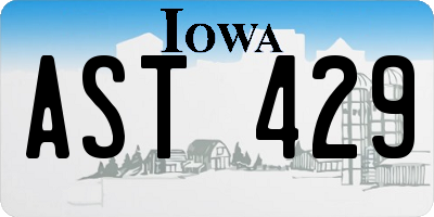 IA license plate AST429