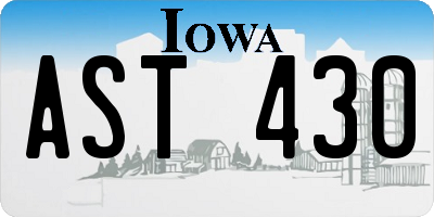 IA license plate AST430