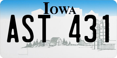 IA license plate AST431