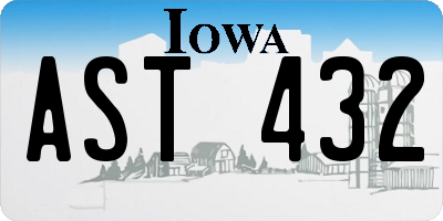 IA license plate AST432