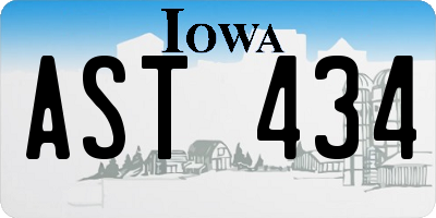 IA license plate AST434