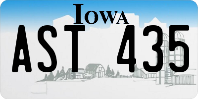 IA license plate AST435