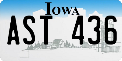 IA license plate AST436