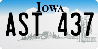 IA license plate AST437