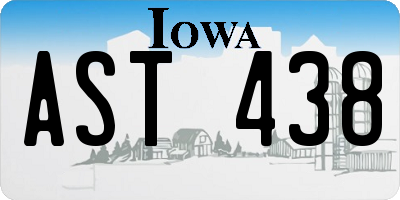 IA license plate AST438