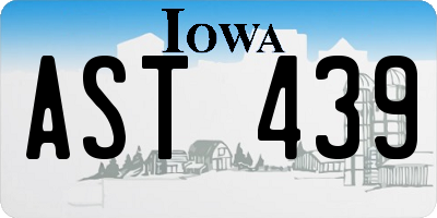 IA license plate AST439