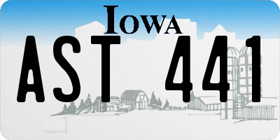 IA license plate AST441