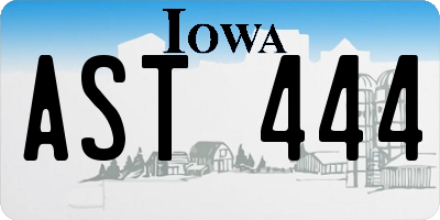 IA license plate AST444