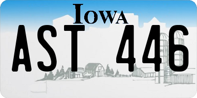 IA license plate AST446