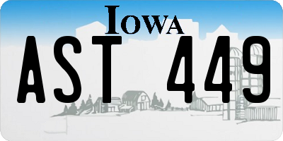 IA license plate AST449