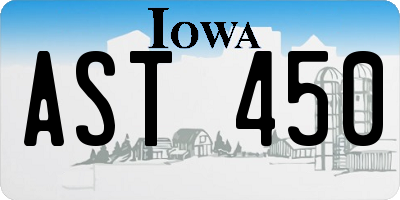 IA license plate AST450