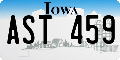 IA license plate AST459