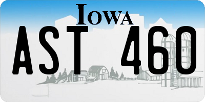 IA license plate AST460