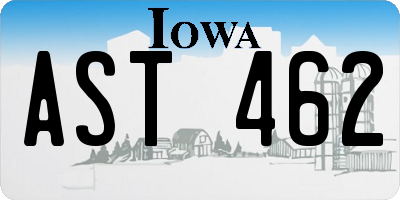 IA license plate AST462