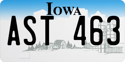 IA license plate AST463