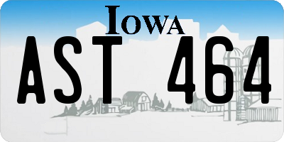 IA license plate AST464
