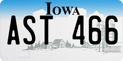 IA license plate AST466
