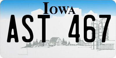 IA license plate AST467