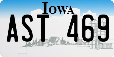 IA license plate AST469