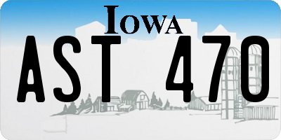 IA license plate AST470