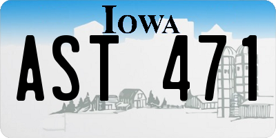 IA license plate AST471