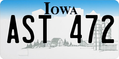 IA license plate AST472
