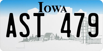 IA license plate AST479