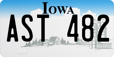 IA license plate AST482