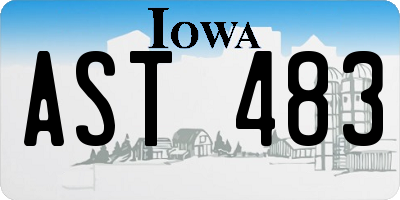 IA license plate AST483