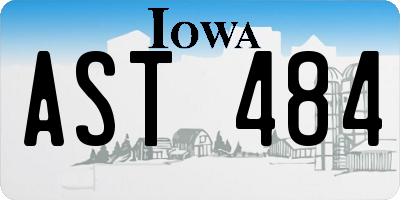 IA license plate AST484