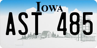 IA license plate AST485